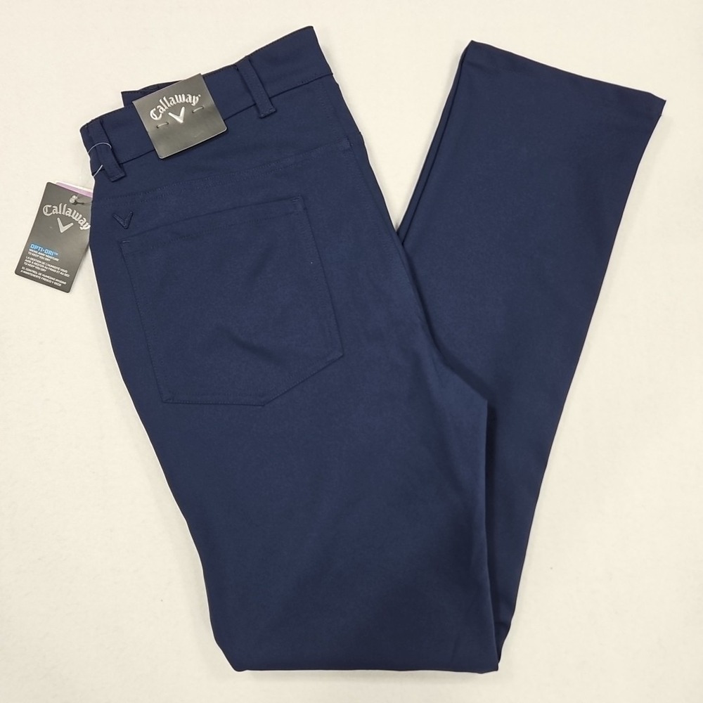 Callaway Sorona Stretch 5 Pocket Pants Opti Dri Mens 32x32 Peacoat Blue Golf